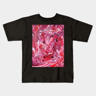 Strawberry Cream - Acrylic Pour Painting Kids T-Shirt